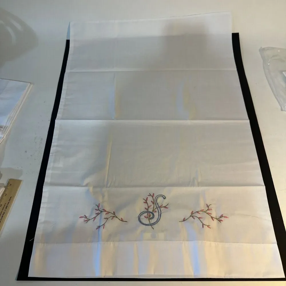 Hand stitched with intial S Pillowcases Standard Size